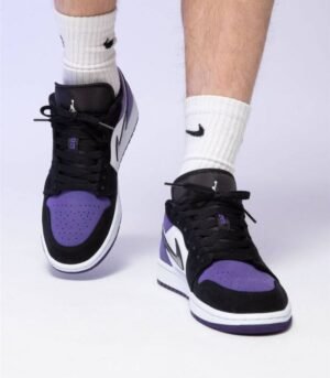 Air Jordan 1 Low Court Purple Negro