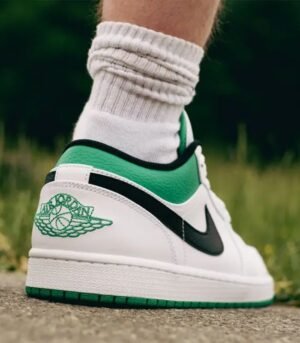 Air Jordan 1 Low Blanco Verde Suerte Negro